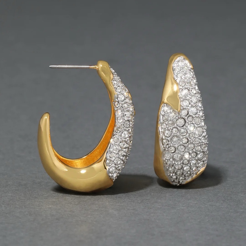 ALEXIS BITTAR • Solanales Crystal Sculpted Hoop Earrings